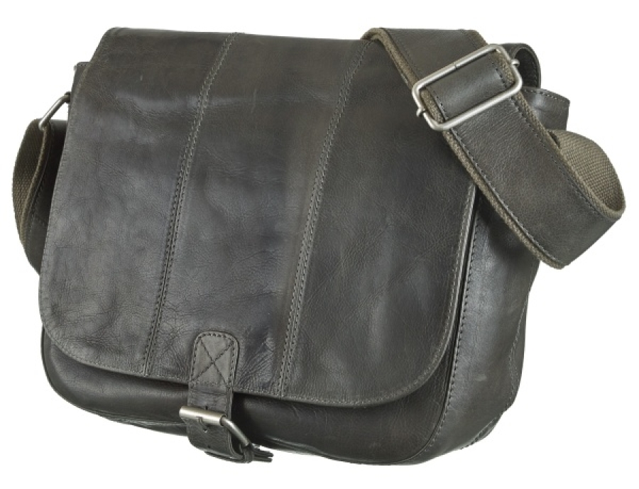 TWENTY FIVE ZIPPER ANTIGO GREY - Messenger Bag